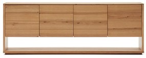 Niska komoda w dekorze dębu 200x74 cm Alguema – Kave Home