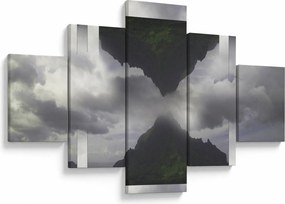 Obraz - Góry na Islandii, geometryczny kolaż (125x70 cm)