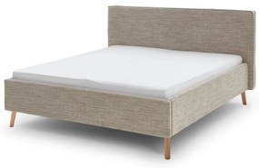 Beżowe tapicerowane łóżko dwuosobowe ze schowkiem i stelażem 160x200 cm Riva – Meise Möbel