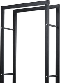 Homcom® Regał Na Drewno Opałowe Stal Czarny