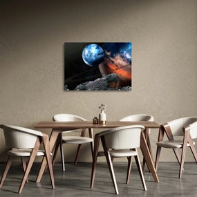 Obraz na szkle planety w kosmosie (70x50 cm)