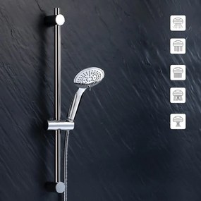 Plastikowy zestaw prysznicowy w kolorze matowego srebra ze słuchawką prysznicową 70 cm Hydro – douceur d'intérieur