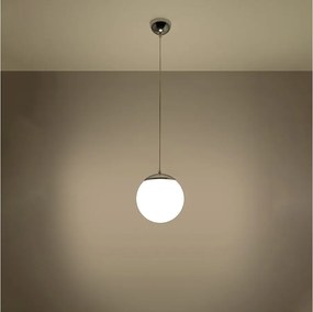 Lampy wiszące minimalistyczny Stera, stal/szkło - 1 źródło światła 3000K - L.20 x H.110 cm - biały/chrom