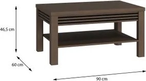 Ława do salonu z półką i lamelami Eufemius 5225