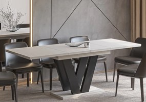 Stół z podstawą w kształcie litery V Lara rozkładany od 130 do 210 kaszmir