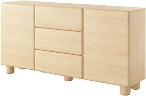 Komoda 2D3S Zissa – nowoczesna komoda z 3 szufladami i 2 drzwiami do salonu, dąb Vicenza