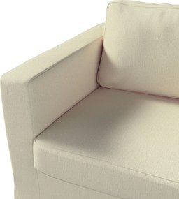 Pokrowiec na sofę Karlstad 3-osobową nierozkładaną, długi kolor kremowy tkanina połyskliwa, strukturalna