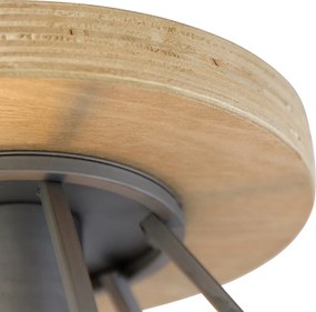 Inteligentna lampa sufitowa ciemnoszara z drewnem w komplecie z WiFi E27 - Arthur