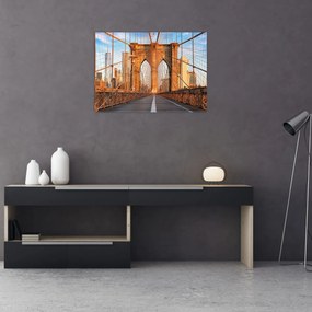 Obraz na szkle - Most Brookliński (70x50 cm)