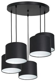 Lampa wisząca ARDEN 5xE27/60W/230V czarno-biała na linkę