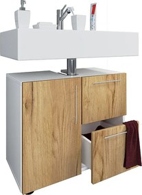 Drewniana szafka łazienkowa Flandu szuflada