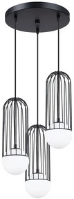 Czarna industrialna lampa wisząca druciana - 4X A608 E7-H86