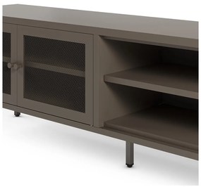 Szara metalowa szafka pod TV 160x50x35 cm Fayna – Marckeric