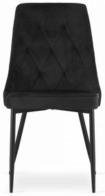 Zestaw do jadalni 1+4, czarny stół w dekorze złoty dąb MADO 120x80cm i czarne aksamitne krzesło do jadalni IMOLA