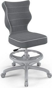 Ergonomiczne krzesło biurkowe dla nastolatka Petit Grey rozmiar 6 (159-188 cm) z podnóżkiem