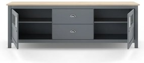 Szarozielona szafka pod TV z litego drewna sosnowego 180x59x40 cm Misti – Marckeric