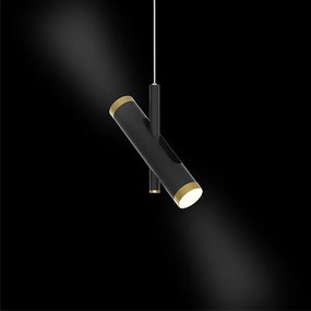 Czarna lampa wisząca z trzema wąskimi kloszami Lunette 3