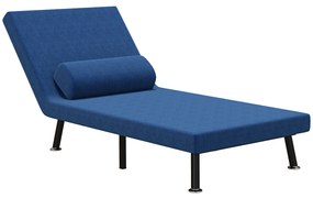 HOMCOM Fotel, Relaksacyjny fotel i łóżko dla gości, regulowane oparcie, zdejmowany pokrowiec, Granatowy