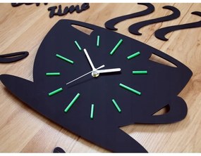 Zegar na ścianę do kuchni naklejany filiżanka cichy czarny do kuchni salonu