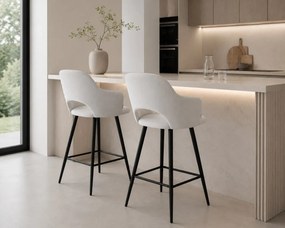 Hoker Milano krzesło barowe tkanina Welur podstawa metalowa : Kolor nogi - Czarna stożek, Kolor tkaniny - VELVET - MG39, Typ siedziska - Siedzisko obrotowe 360°
