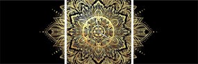 Obraz - Mandala bogactwa (z zegarem) (90x30 cm)