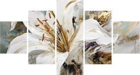 Obraz - Abstrakcja z lilią (125x70 cm)