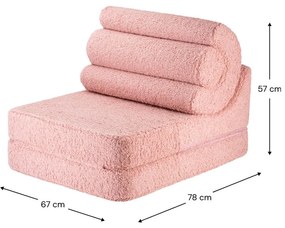 Różowy fotel dziecięcy z materiału bouclé Flipster – Wigiwama