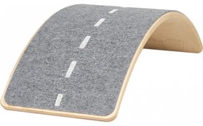 Deska do balansowania z filcem 80x30cm dla dzieci. drewniany balance board naturalny, filc szary autostrada - meowbaby®