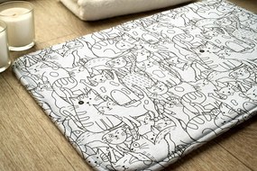 Dywanik łazienkowy antypoślizgowy Dywanik łazienkowy antypoślizgowy Koty Wzór