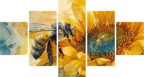 Obraz - Pszczoła, akwarela (125x70 cm)
