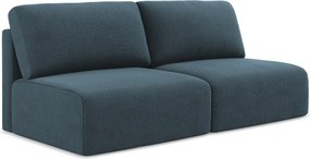 Otwarta Sofa 3-osobowa z funkcją spania - z tkaniny strukturalnej - jeans - KONA