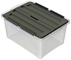 Multibox z przymocowaną pokrywą Eco 30 l, czarnapokrywa, 30 l