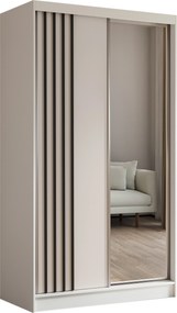 Szafa Przesuwna NELVIA 120 cm z Lustrem Szafa Dwudrzwiowa Biała