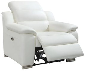 Fotel z elektryczną funkcją relax ze skóry ARENA II - Kość słoniowa