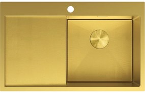 Mexen Exar zlewozmywak stalowy 1-komorowy z ociekaczem prawy 780 x 480 mm, złoty HC - 6434781010P-55HC