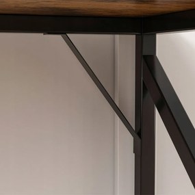 Biurko komputerowe industrialne stolik rustykalny brąz metalowa rama loft