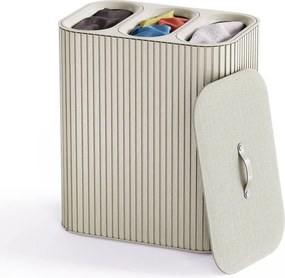 Beżowy bambusowy kosz na pranie 3x30 l Tota Trio Luxe – Joseph Joseph