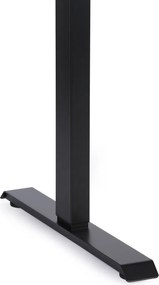 Narożne biurko z regulacją wysokości, 160x120 cm, 1 silnik, L/P, czarna podstawa, biały