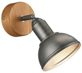 Ciemnoszaro-naturalna lampa punktowa 11x18 cm Delhi – Trio