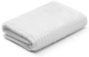 Biały ręcznik z bawełny organicznej frotte 50x100 cm Check – JUNA