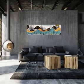 Obraz graficzny z jeleniem (170x50 cm)