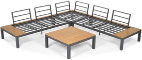Modułowy narożnik ogrodowy 5 osób Bali szary