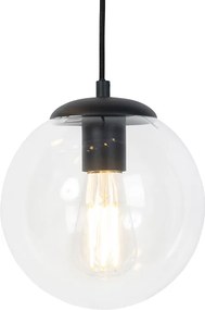 Lampa wisząca w stylu art deco czarna 7-światłowa - Pallon