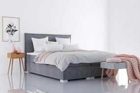 Łóżko kontynentalne VADUZ 140x200 zielone velvet z pojemnikiem LAVERTO