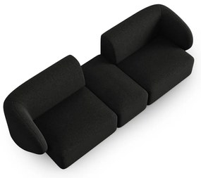 Czarna sofa z tkaniny szenilowej 246 cm Paolo – Milo Casa