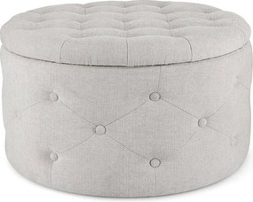 Pufa do przechowywania butów z jasnoszarej tkaniny - ERNESTINE