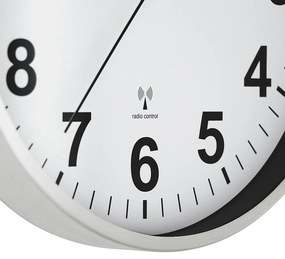 Metalowy zegar srebrny PRIM Radio Control ∅ 303 × 45 mm