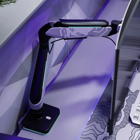 Uchwyt na monitor 49 cali, szaro-czarny LED RGB X-ARM