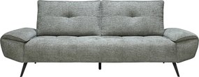 Kanapa 3-osobowa z szarą teksturowaną tapicerką i przesuwnym oparciem - KELOPA