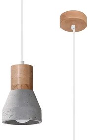 Szara lampa wisząca betonowa - S165 T9-N62